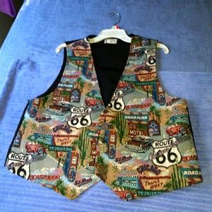 Vintage Arizona Route 66 Tapestry Vest, sz. Med.